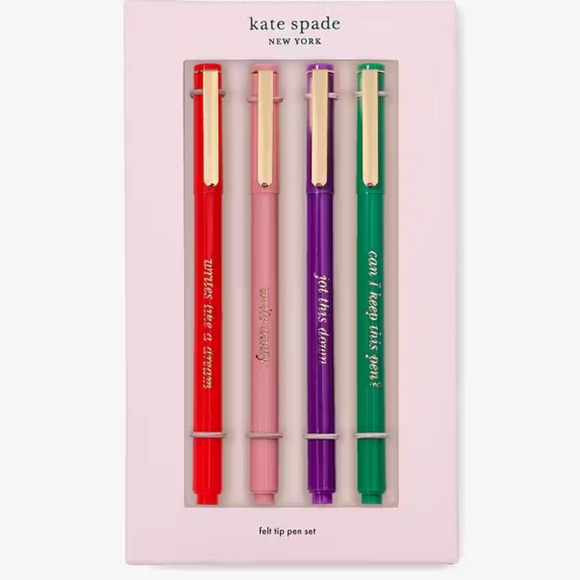 ๐ Kate Spade Write Away Felt Tip Pen Set - Picture 1 of 6